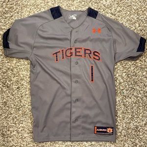 Auburn Under Armour Unisex Gray Softball Medium Jersey
